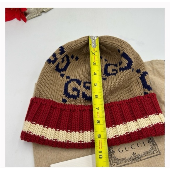 Gucci GG knit beanie hat size large fits like extra large made in Italy - Picture 3 of 5